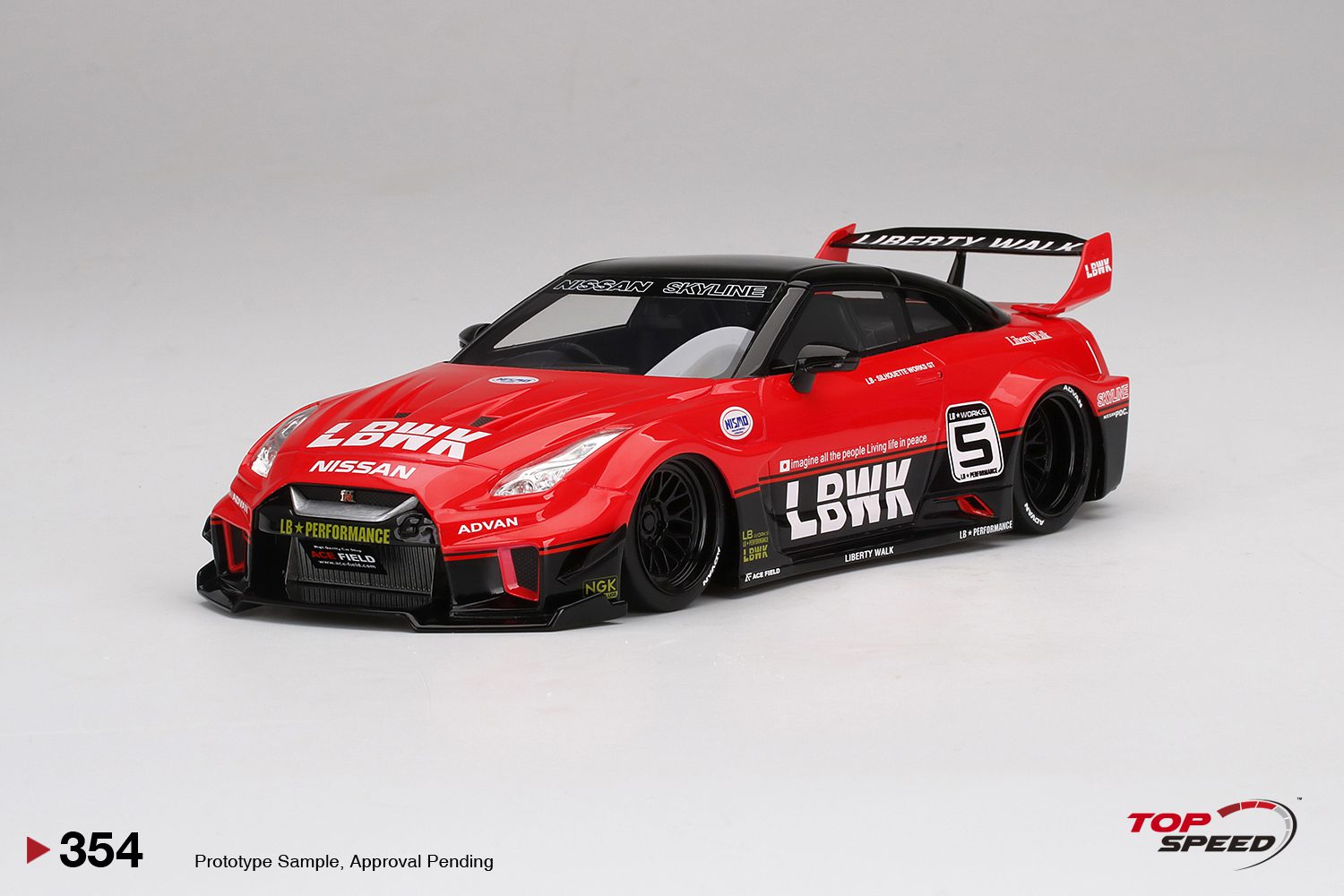 1/18 Nissan GT-R R35 LB-Silhouette Works Ver.1 In Red By Top speed