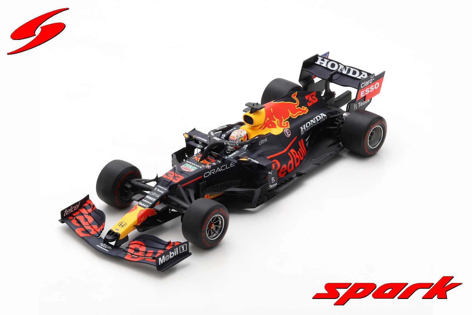 1/18 2021 Bull Racing Honda RB16B No.33 Max Verstappen Abu Dhabi With No.1 Board and Pit With Acrylic Cover By Spark | Pasteiner's